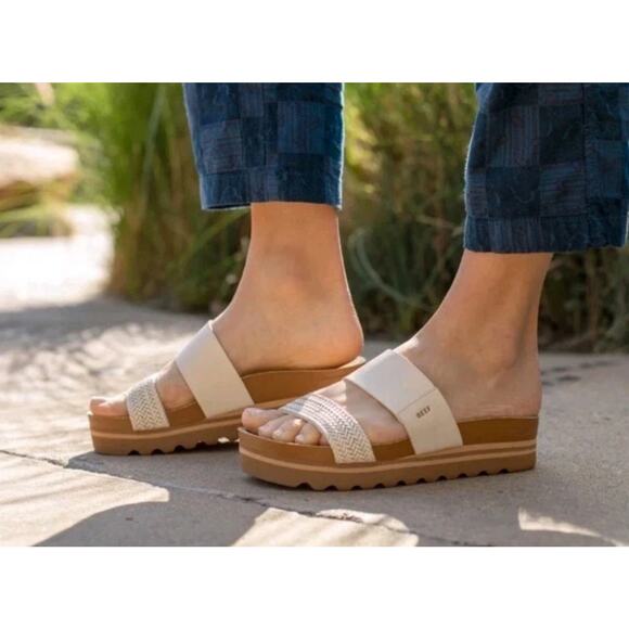 REEF Cushion Vista Hi Vegan Leather Two Strap Platform Sandal Women's 7.5 - Picture 9 of 9